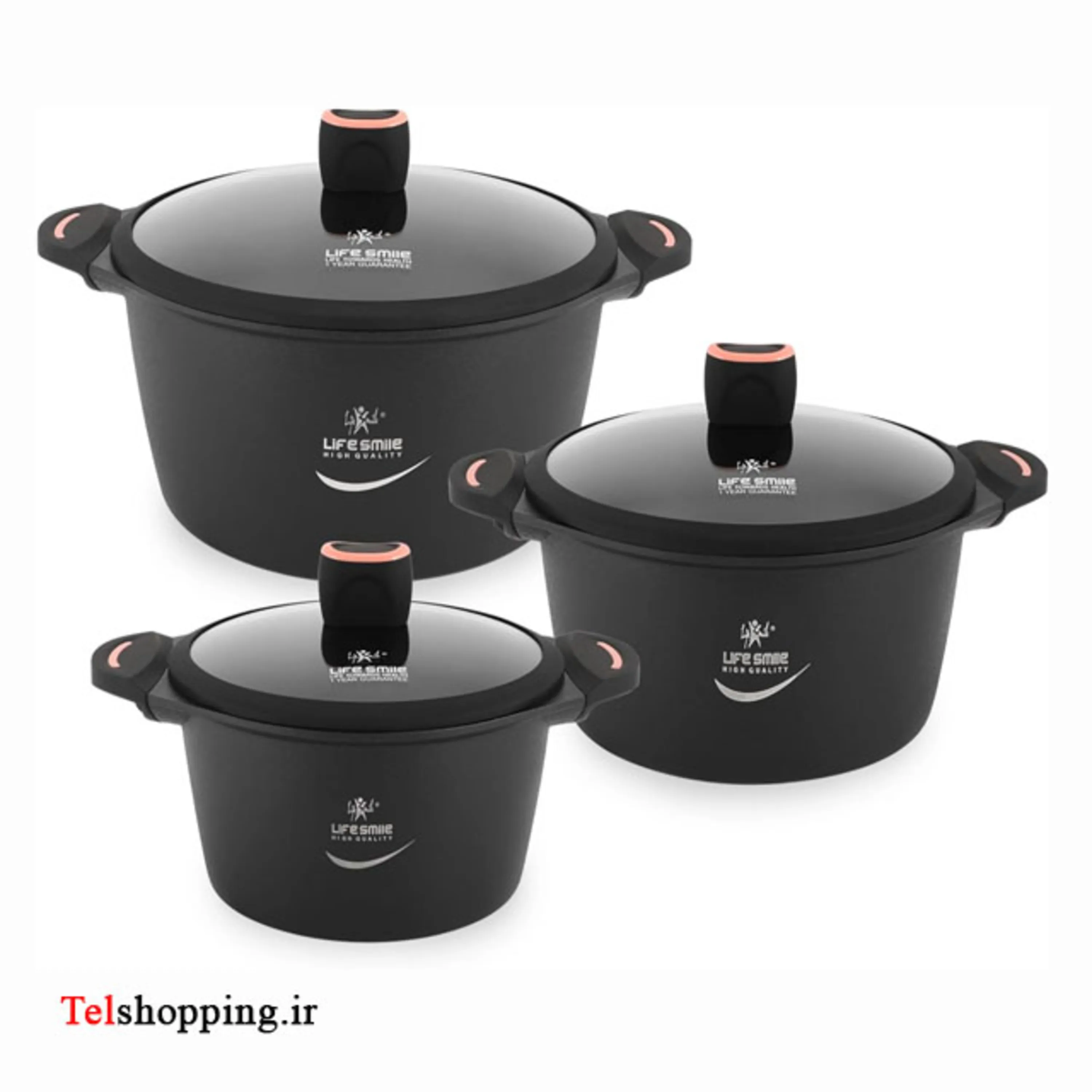 سرویس قابلمه 3 تایی باپوشش تیتانیوم لایف اسمایل